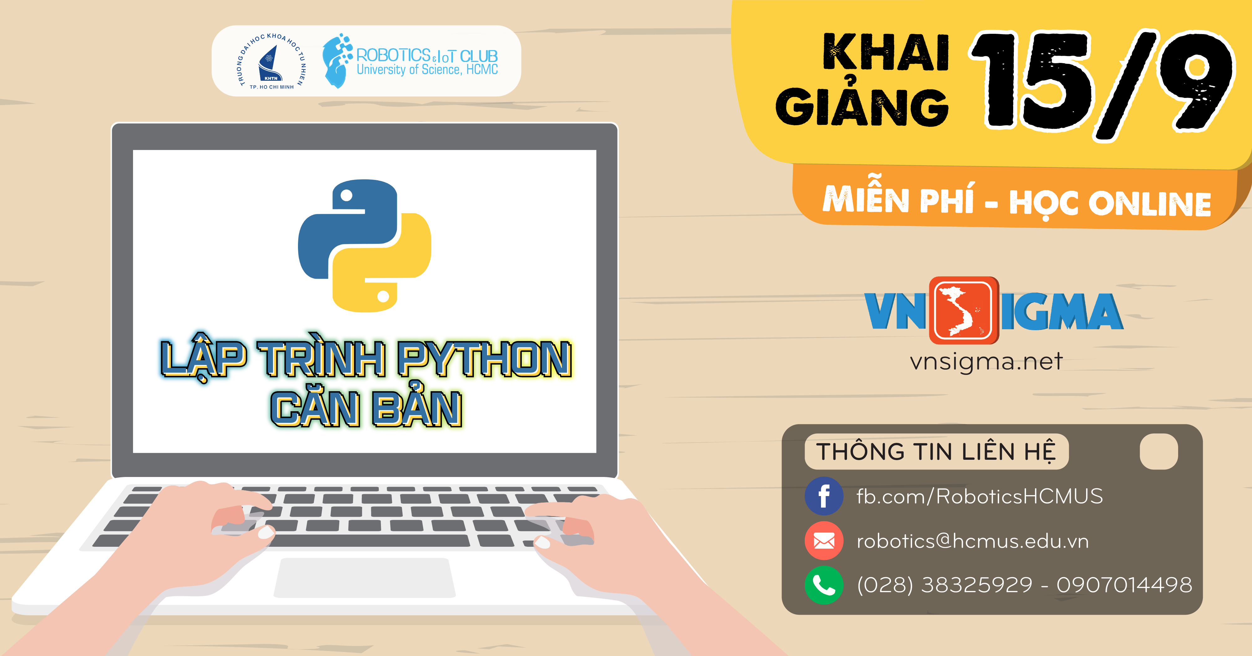 Thông báo khóa học trực tuyến “Lập trình Python căn bản” miễn phí