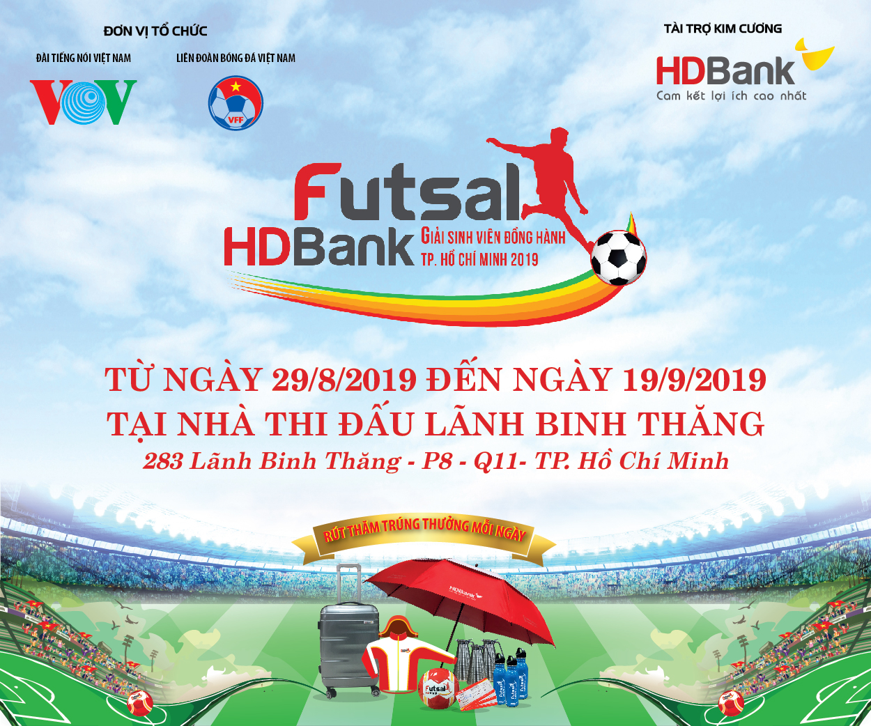 Lịch thi đấu giải Futsal HDBank sinh viên đồng hành Tp.Hồ Chí Minh 2019