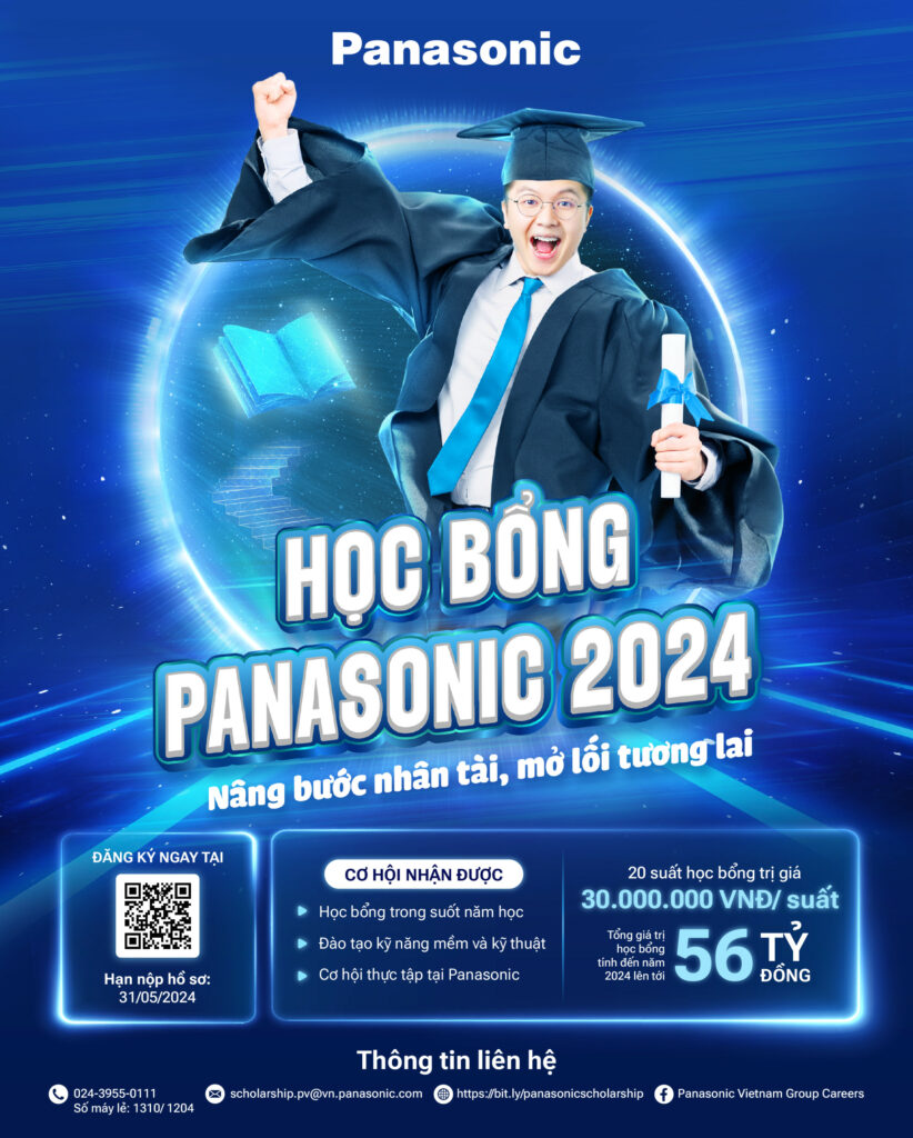 Chương trình học bổng bậc Đại học Panasonic năm 2024
