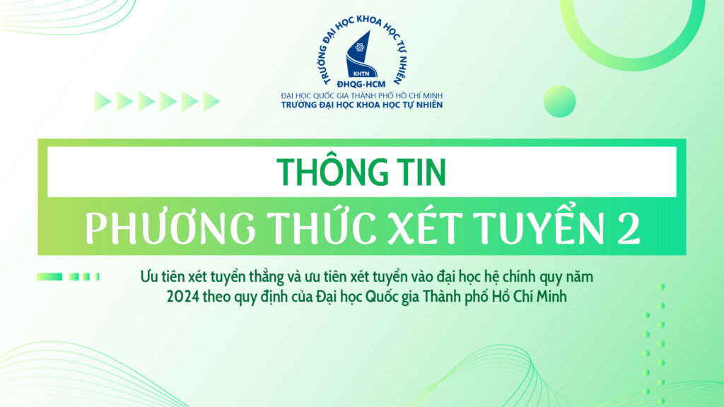 Thông báo PHƯƠNG THỨC XÉT TUYỂN 2: Ưu tiên xét tuyển thẳng và ưu tiên xét tuyển vào đại học hệ chính quy năm 2024 theo quy định của Đại học Quốc gia Thành phố Hồ Chí Minh