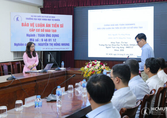 Nghiên cứu sinh Nguyễn Thị Hồng Nhung bảo vệ luận án tiến sĩ cấp cơ sở đào tạo với đề tài “Chỉnh hóa bài toán sideways”.