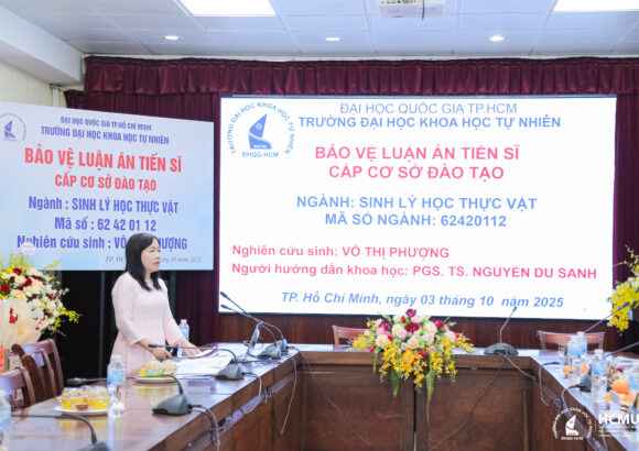 Buổi bảo vệ luận án tiến sĩ của NCS. Võ Thị Phượng về Nghiên cứu sự tạo và tăng trưởng củ cỏ Năng kim