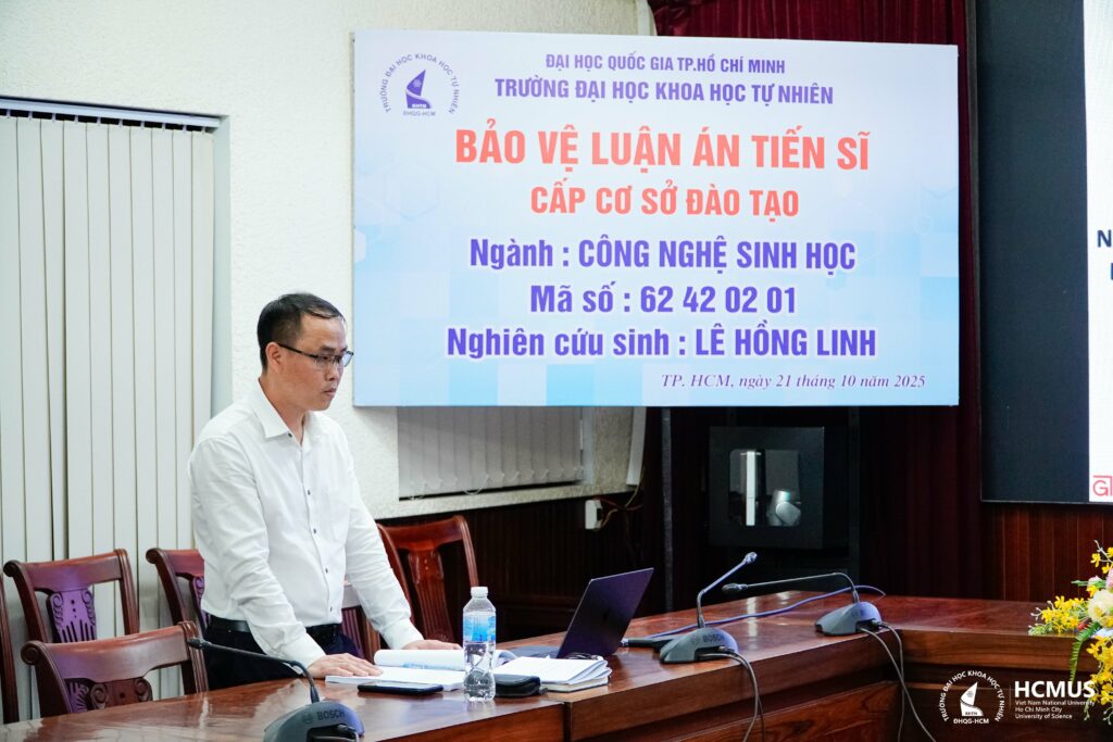 Nghiên cứu sinh Lê Hồng Linh bảo vệ thành công luận án tiến sĩ cấp cơ sở đào tạo, ngành Sinh học – Công nghệ sinh học