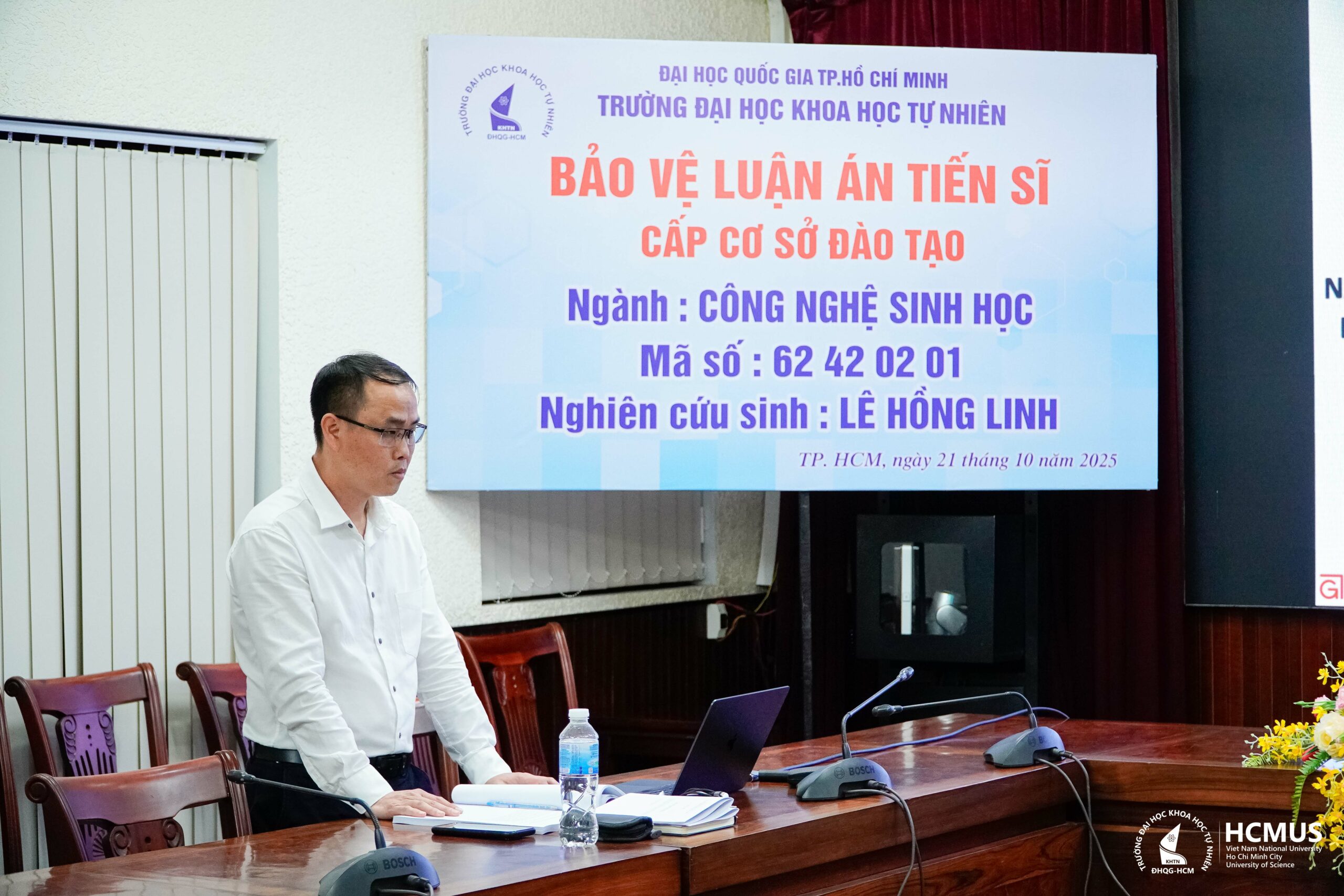 Nghiên cứu sinh Lê Hồng Linh bảo vệ thành công luận án tiến sĩ cấp cơ sở đào tạo, ngành Sinh học – Công nghệ sinh học