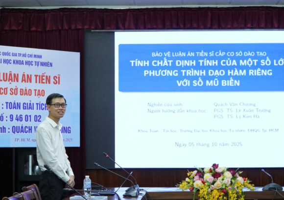 Nghiên cứu sinh Quách Văn Chương bảo vệ thành công luận án tiến sĩ cấp cơ sở đào tạo ngành Toán Giải tích