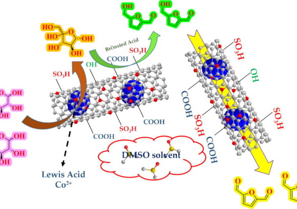 Cobalt-modified nitrogen-doped carbon nanotubes as bifunctional catalysts for one-pot synthesis of 2,5-diformylfuran from glucose