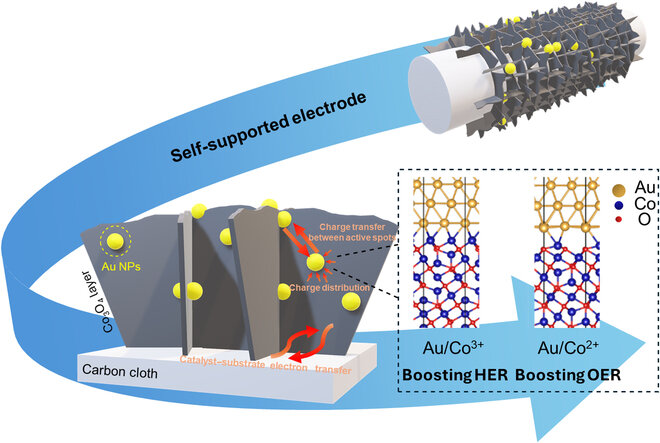 Mott–Schottky Au/Co3O4 Decorated on a Carbon Cloth Substrate as an Efficiently Bifunctional Electrocatalyst for Hydrogen and Oxygen Evolution Reactions