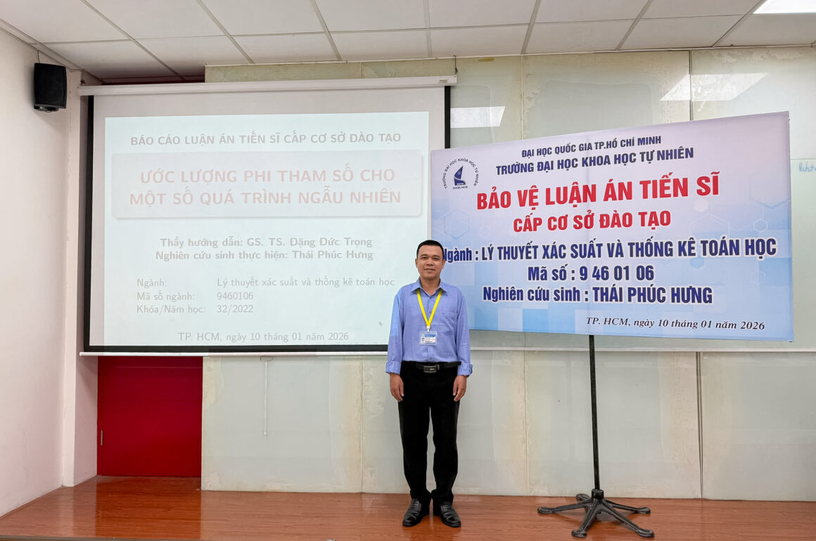 Bảo vệ luận án tiến sĩ cấp cơ sở đào tạo của NCS Thái Phúc Hưng – Ngành Lý thuyết xác suất và Thống kê toán học