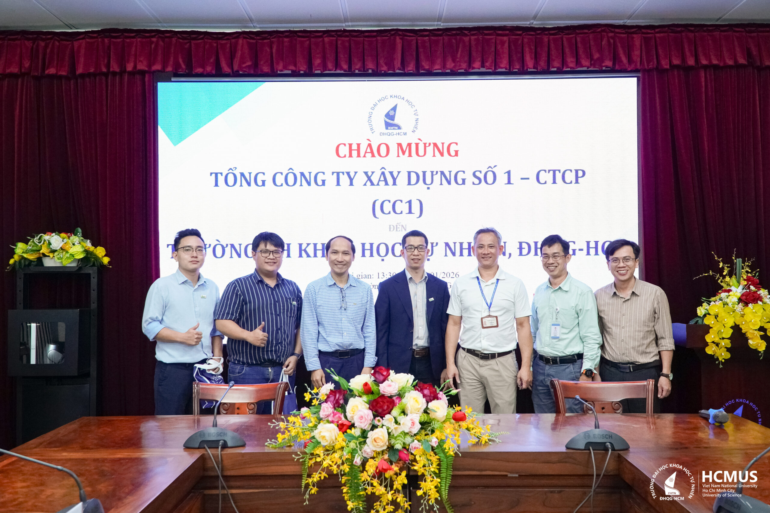 Trường Đại học Khoa học tự nhiên, ĐHQG-HCM làm việc với Tổng Công ty Xây dựng Số 1 – CTCP (CC1)