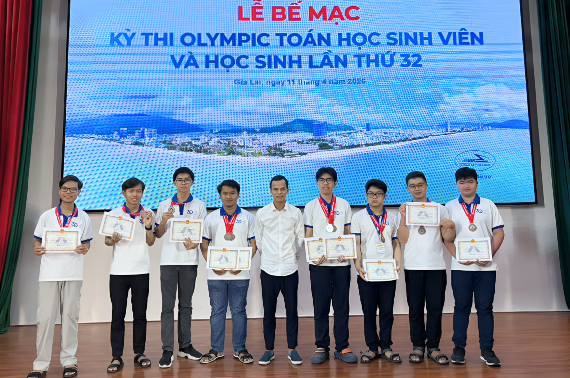 Đội tuyển sinh viên Trường đạt 100% giải thưởng tại Bảng A Kỳ thi Olympic Toán học sinh viên toàn quốc lần thứ 32 – năm 2026