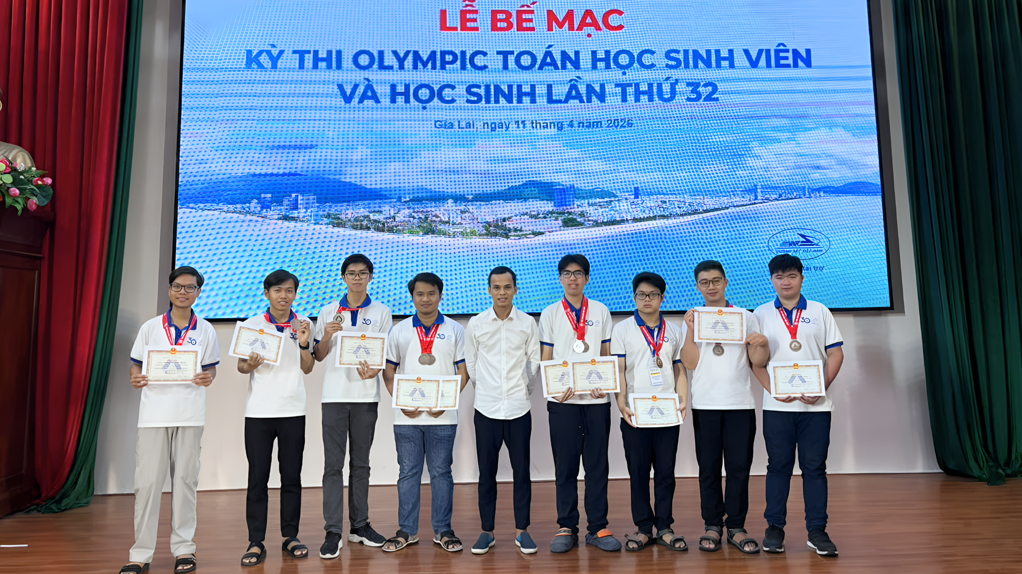 Đội tuyển sinh viên Trường đạt 100% giải thưởng tại Bảng A Kỳ thi Olympic Toán học sinh viên toàn quốc lần thứ 32 – năm 2026