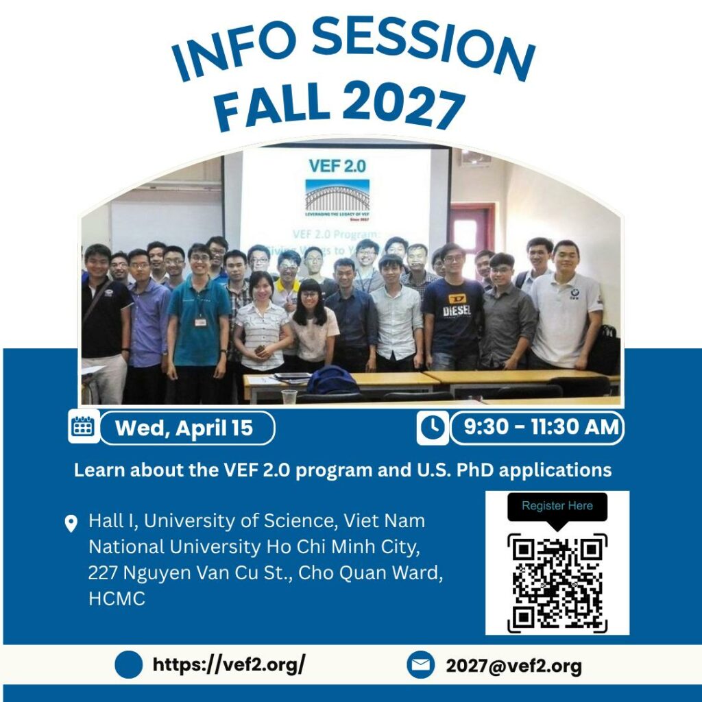 [THÔNG BÁO] BUỔI NÓI CHUYỆN GIỚI THIỆU CHƯƠNG TRÌNH VEF 2.0 – HỌC KỲ FALL 2027