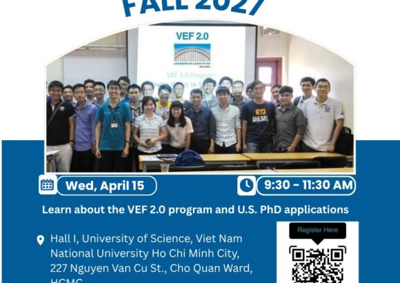 [THÔNG BÁO] BUỔI NÓI CHUYỆN GIỚI THIỆU CHƯƠNG TRÌNH VEF 2.0 – HỌC KỲ FALL 2027