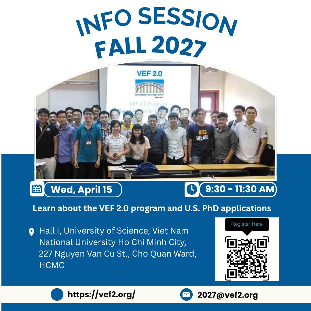 [THÔNG BÁO] BUỔI NÓI CHUYỆN GIỚI THIỆU CHƯƠNG TRÌNH VEF 2.0 – HỌC KỲ FALL 2027