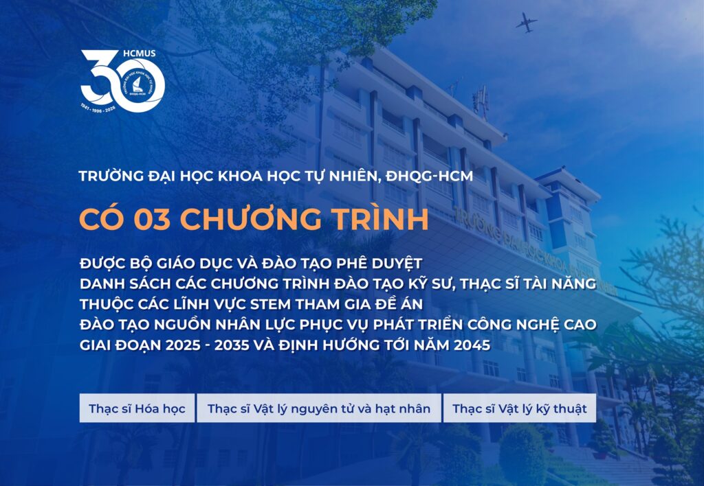 Trường Đại học Khoa học tự nhiên, ĐHQG-HCM có 03 chương trình Thạc sĩ Tài năng tham gia Đề án Đào tạo nguồn nhân lực phục vụ phát triển công nghệ cao