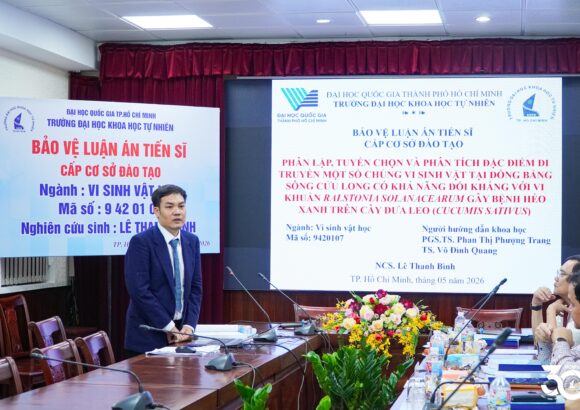NCS Lê Thanh Bình bảo vệ thành công luận án tiến sĩ về ứng dụng vi sinh vật bản địa kiểm soát bệnh héo xanh trên dưa leo