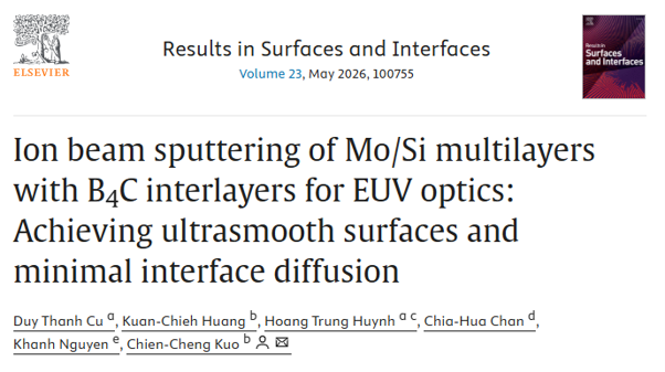 Picture1 Ion beam sputtering of Mo/Si multilayers with B4C interlayers for EUV optics: Achieving ultrasmooth surfaces and minimal interface diffusion