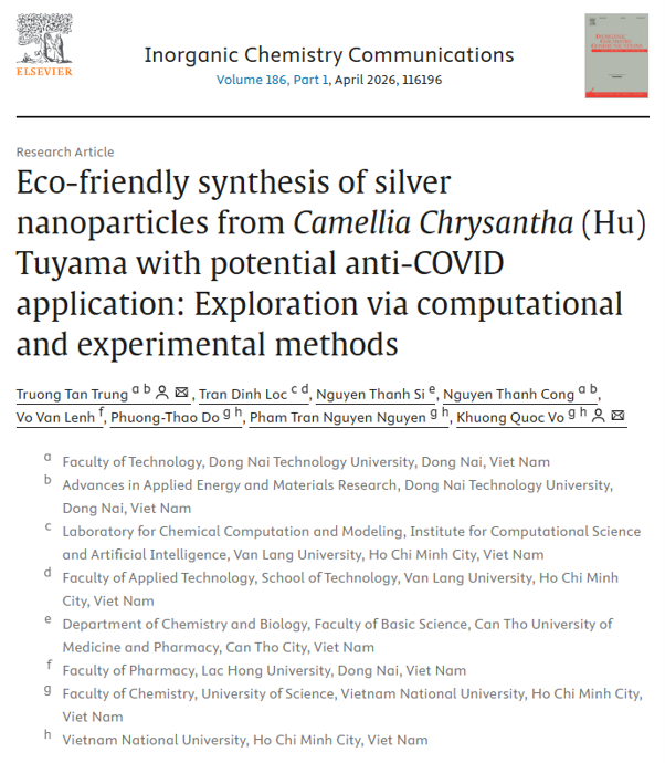 Eco-friendly synthesis of silver nanoparticles from Camellia Chrysantha (Hu) Tuyama with potential anti-COVID application: Exploration via computational and experimental methods