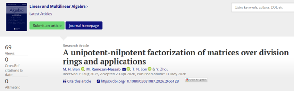 A unipotent-nilpotent factorization of matrices over division rings and applications