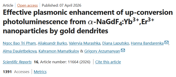 Effective plasmonic enhancement of up-conversion photoluminescence from a-NaGdF4:Yb3+,Er3+ nanoparticles by gold dendrites