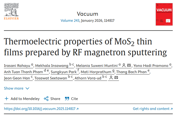 Thermoelectric properties of MoS2 thin films prepared by RF magnetron sputtering