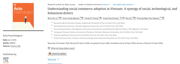 Understanding social commerce adoption in Vietnam: A synergy of social, technological, and behavioral drivers