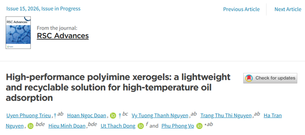 Picture1 High-performance polyimine xerogels: a lightweight and recyclable solution for high-temperature oil adsorption