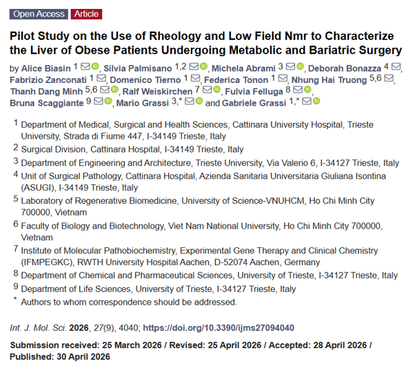 Pilot Study on the Use of Rheology and Low Field Nmr to Characterize the Liver of Obese Patients Undergoing Metabolic and Bariatric Surgery
