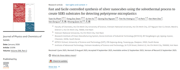 Fast and facile controlled synthesis of silver nanocubes using the solvothermal process to create SERS substrates for detecting polystyrene microplastics
