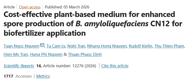 Picture1 Cost-effective plant-based medium for enhanced spore production of B. amyloliquefaciens CN12 for biofertilizer application
