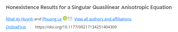 Picture1 Nonexistence Results for a Singular Quasilinear Anisotropic Equation