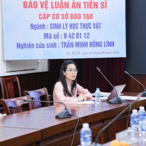 NCS Trần Minh Hồng Lĩnh bảo vệ thành công luận án tiến sĩ về rút ngắn thời gian trưởng thành ở cây lúa