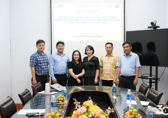 Nghiệm thu đề tài cấp ĐHQG-HCM nghiên cứu xử lý nitơ trong nước thải chế biến thủy sản bằng mô hình MBR kết hợp giá thể sinh học