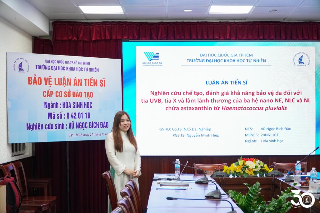 NCS. Vũ Ngọc Bích Đào bảo vệ thành công luận án tiến sĩ về hệ nano lipid ứng dụng trong bảo vệ da và làm lành thương